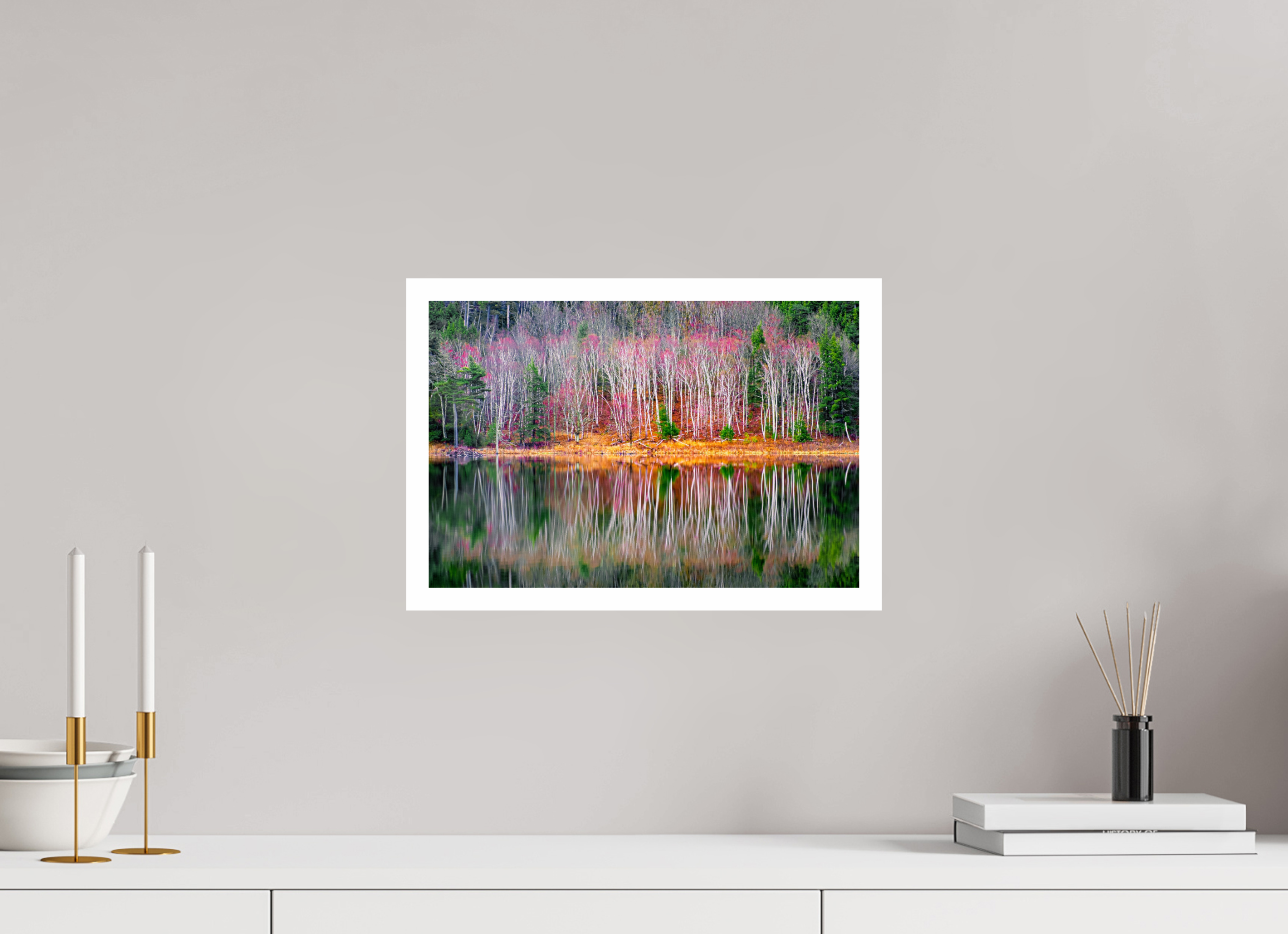 15 x 10″, HMPHOTRAGBARYTASUPERRES080BORDER blooming birches